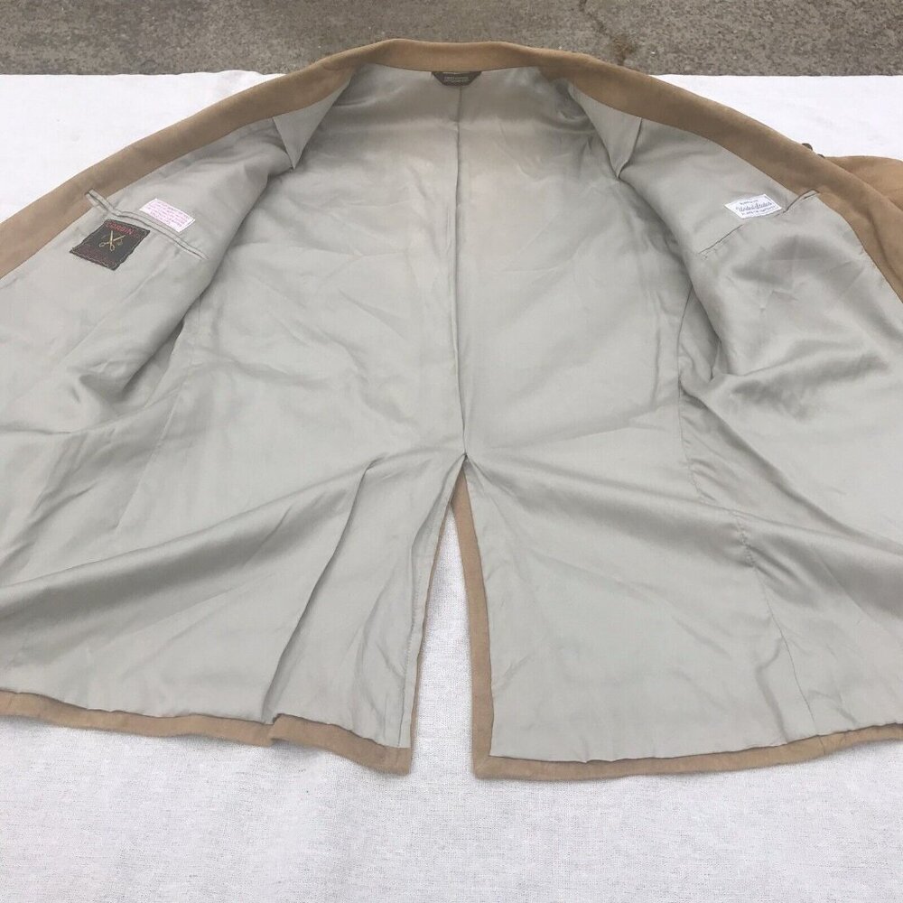 Vtg 70s USA Corbin Mens Tan Lambskin Suede Blazer Coat Jacket Mod Retro M L HTF - Picture 15 of 16